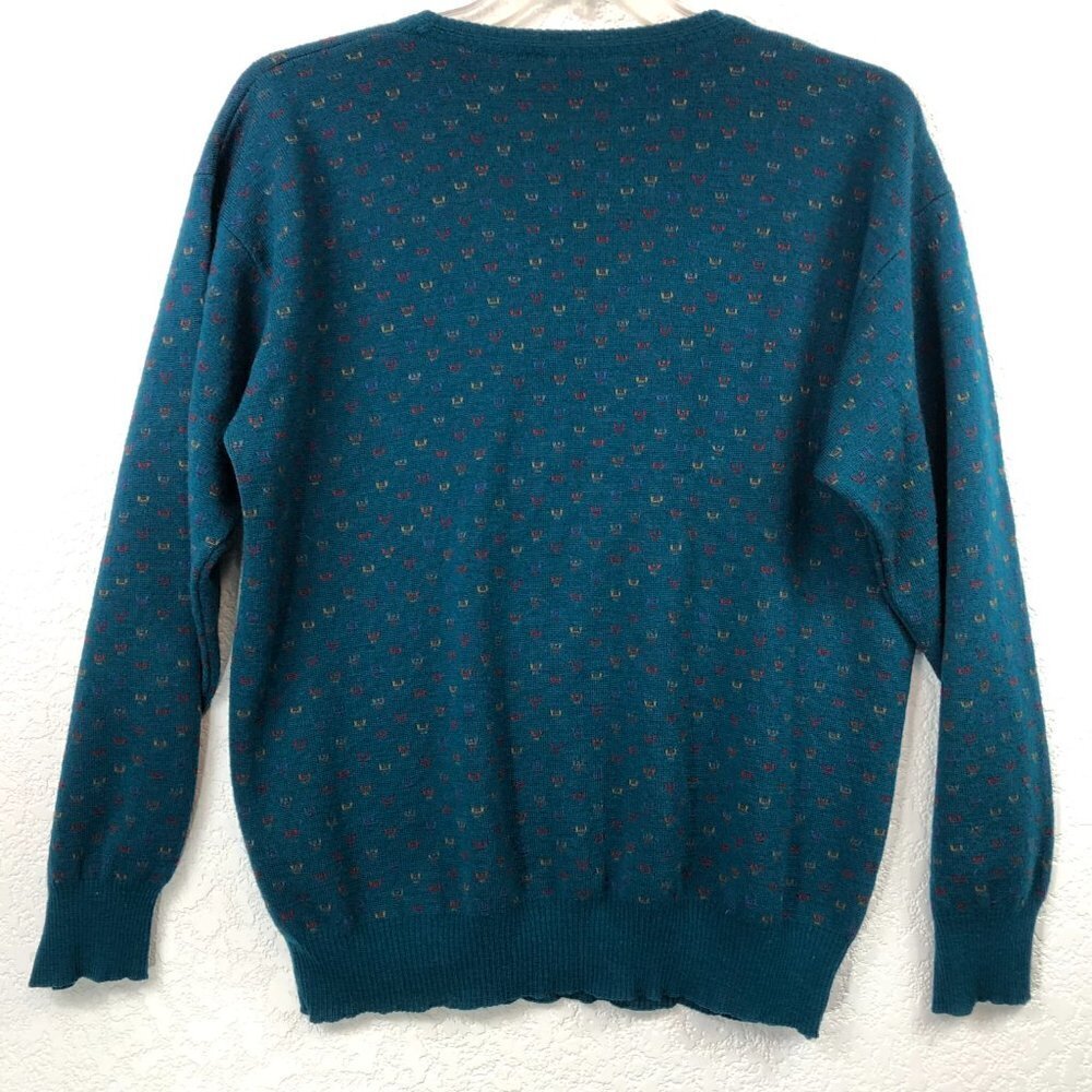 Tricots St. Raphael Library Green Wool Sweater Size XL - Picture 2 of 5